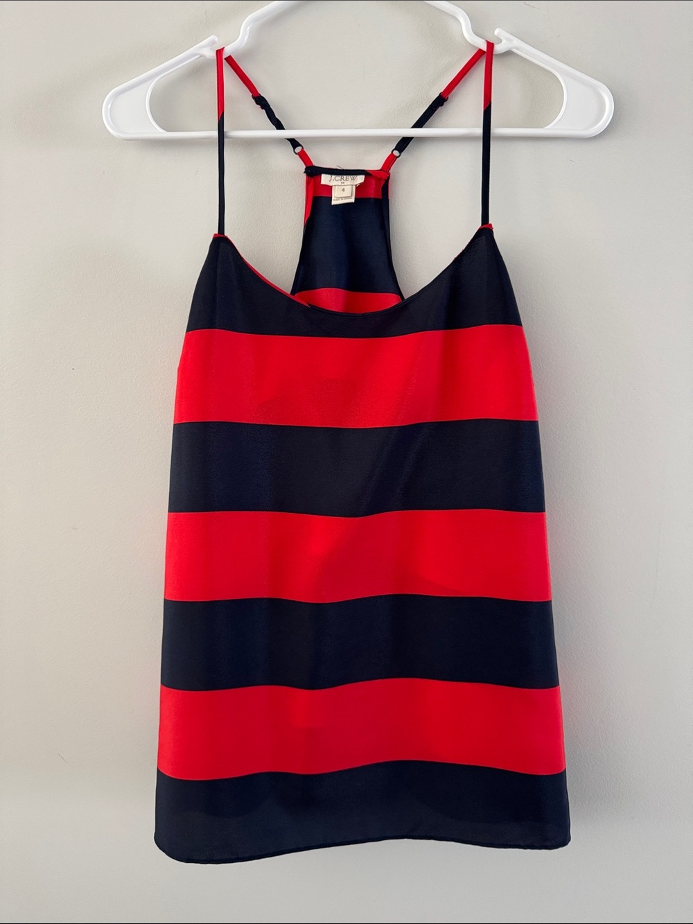 J. Crew Navy and Red Striped Top